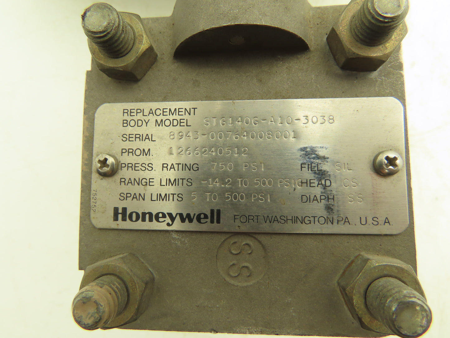 Honeywell ST3000 Smart Pressure Transmitter Sensor 11-42VDC 0-125PSI 1/2"NPT