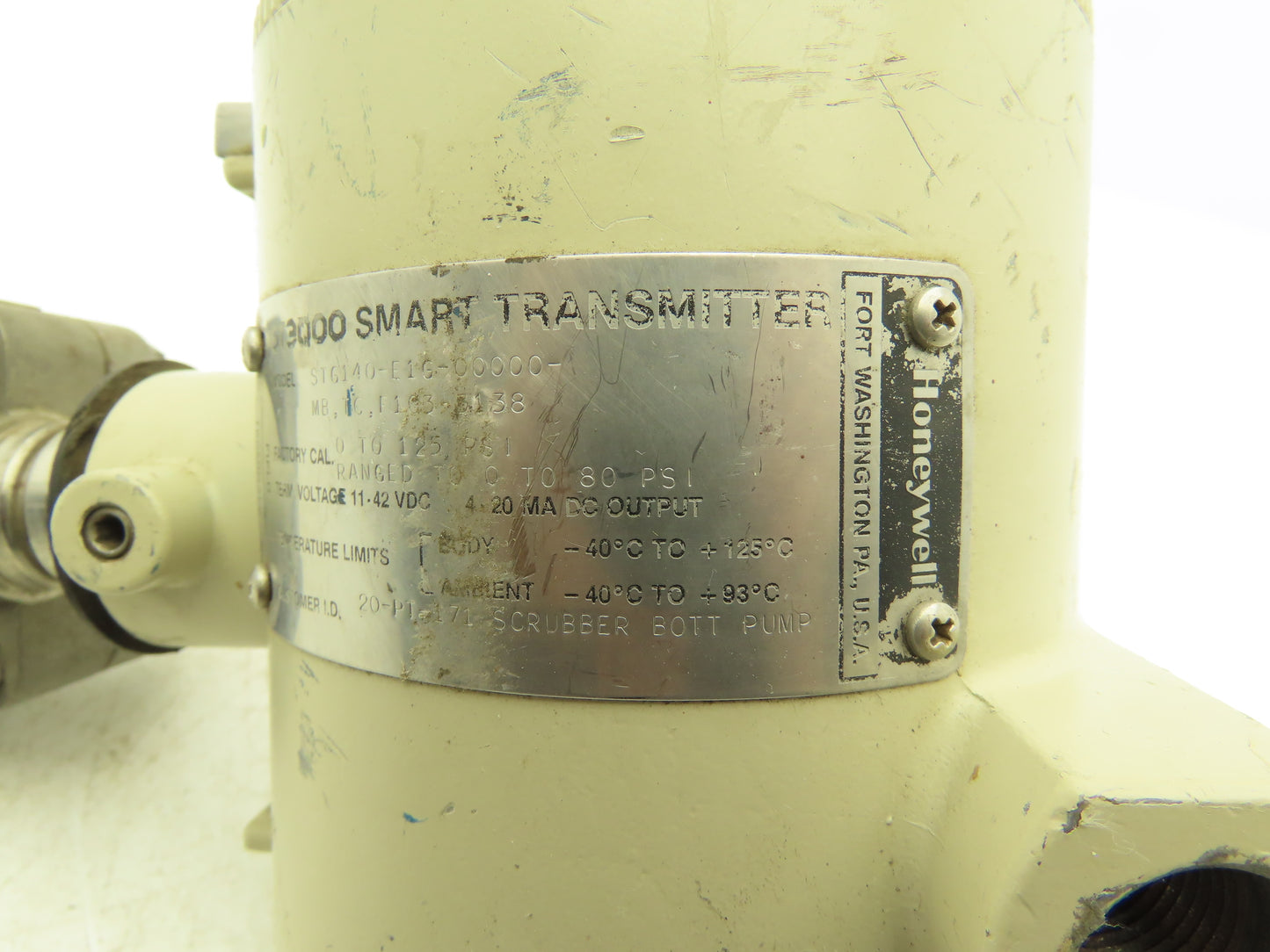 Honeywell ST3000 Smart Pressure Transmitter Sensor 11-42VDC 0-125PSI 1/2"NPT