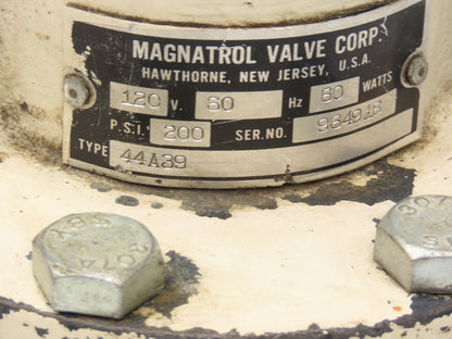 Magnatrol 44A39 Bronze Solenoid Valve 3"NPT 120V Full Port Normally Closed