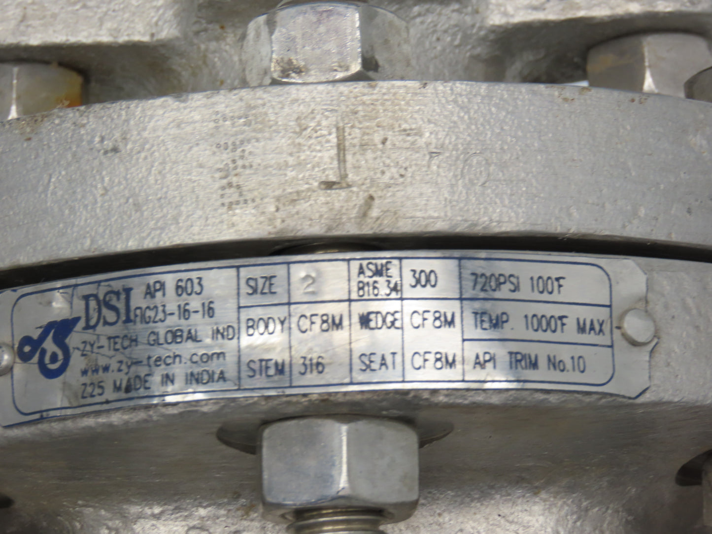 DSI 2-300 Stainless Gate Valve 2" Flanged Class 300 720PSI Rising Stem API603