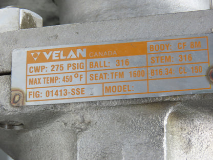 Velan 01413-SSE 2" 150 Stainless Ball Valve Flowserve Automax Pneumatic Actuator