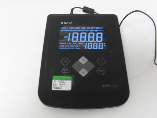 Jenco 3177 EC/TDS Conductivity/TDS/Salinity Basis Benchtop Meter 120V or 6 AAA