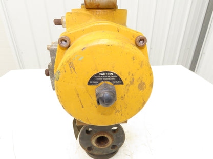 Tufline 037D 1" Flanged 3-Way Plug Valve w/Pneumatic Actuator & Positioner