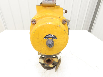 Tufline 037D 1" Flanged 3-Way Plug Valve w/Pneumatic Actuator & Positioner