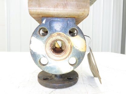 Tufline 037D 1" Flanged 3-Way Plug Valve w/Pneumatic Actuator & Positioner