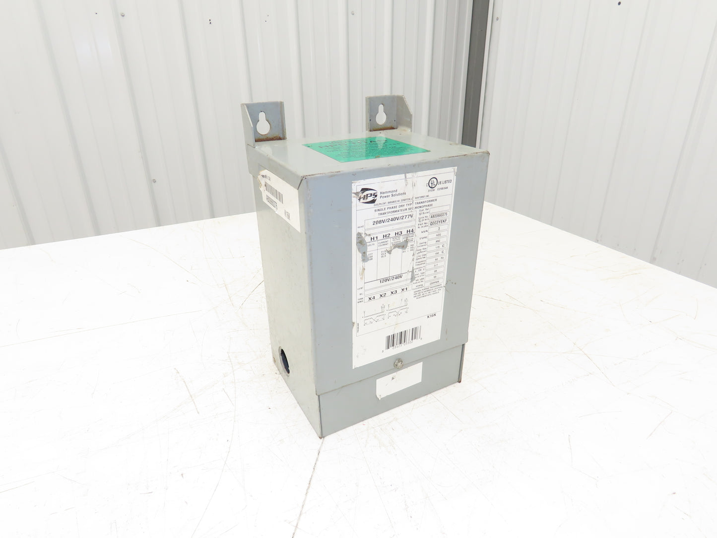 Hammond Power Solutions Q003YEKF 1 Ph Transformer 3KVA Primary 208/240/277