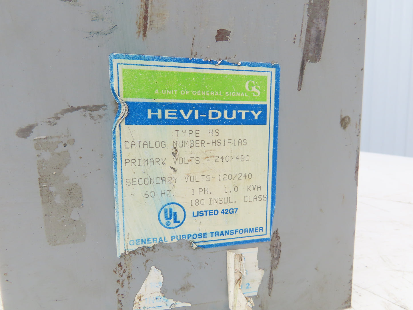General Signal HSIFIAS Hevi-Duty Transformer 1KVA Pri 240/480V Sec 120/240V