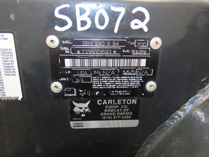 Bobcat SBX240 Skid Steer Mount Snow Blower 84" Wide High Flow Hydraulic 2010