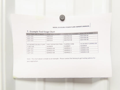 Olsen Model 20 Powerflare Pneumatic Double Flare Swaging Machine 80 PSI Min