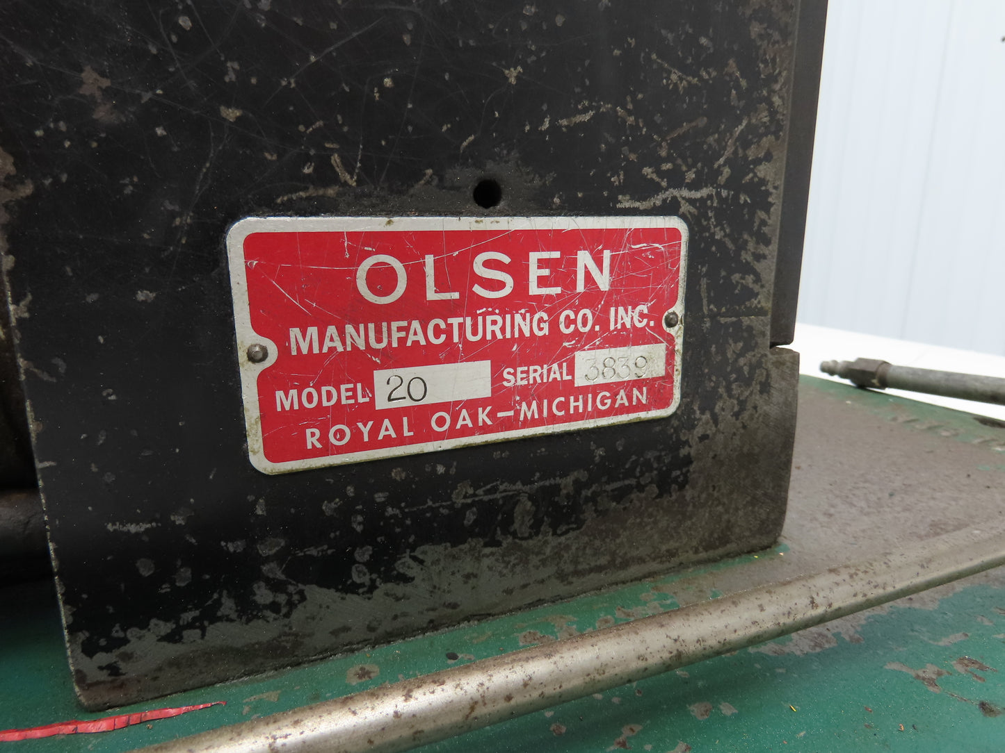 Olsen Model 20 Powerflare Pneumatic Double Flare Swaging Machine 80 PSI Min