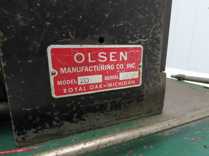 Olsen Model 20 Powerflare Pneumatic Double Flare Swaging Machine 80 PSI Min