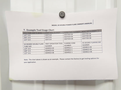 Olsen Model 20 Powerflare Pneumatic Double Flare Swaging Machine 80 PSI Min