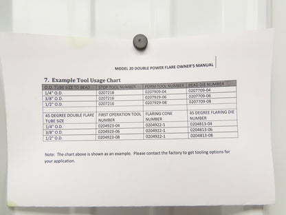 Olsen Model 20 Powerflare Pneumatic Double Flare Swaging Machine 80 PSI Min