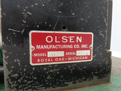 Olsen Model 20 Powerflare Pneumatic Double Flare Swaging Machine 80 PSI Min