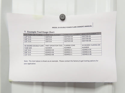 Olsen Model 20 Powerflare Pneumatic Double Flare Swaging Machine 80 PSI Min