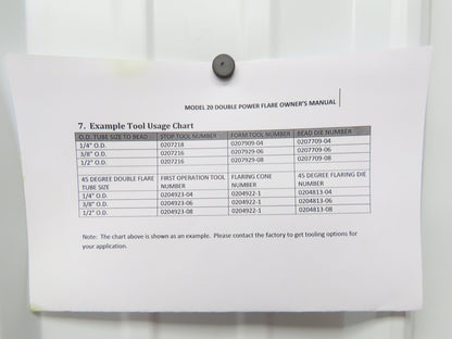 Olsen Model 20 Powerflare Pneumatic Double Flare Swaging Machine 80 PSI Min