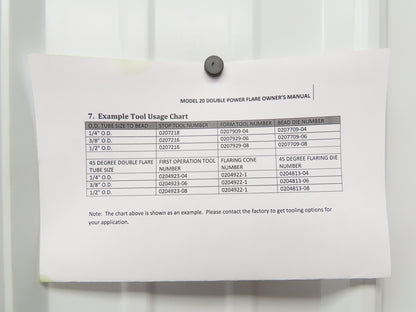 Olsen Model 20 Powerflare Pneumatic Double Flare Swaging Machine No Tooling