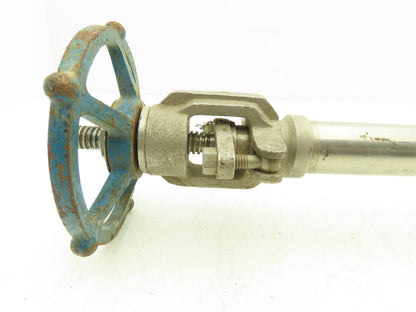 OIC S151 Stainless Gate Valve 1" Flanged Class 150 Extended Stem Handle 20"H