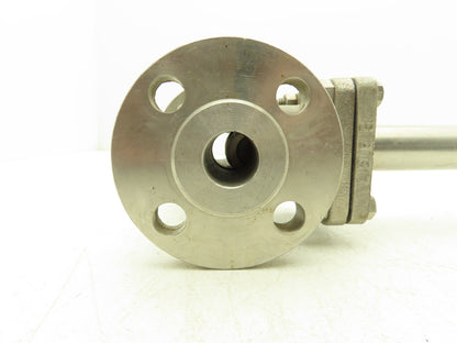 OIC S151 Stainless Gate Valve 1" Flanged Class 150 Extended Stem Handle 20"H