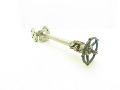 OIC S151 Stainless Gate Valve 1" Flanged Class 150 Extended Stem Handle 20"H