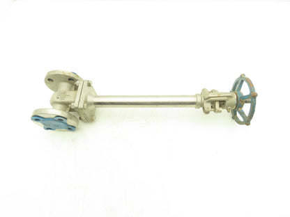 OIC S151 Stainless Gate Valve 1" Flanged Class 150 Extended Stem Handle 20"H