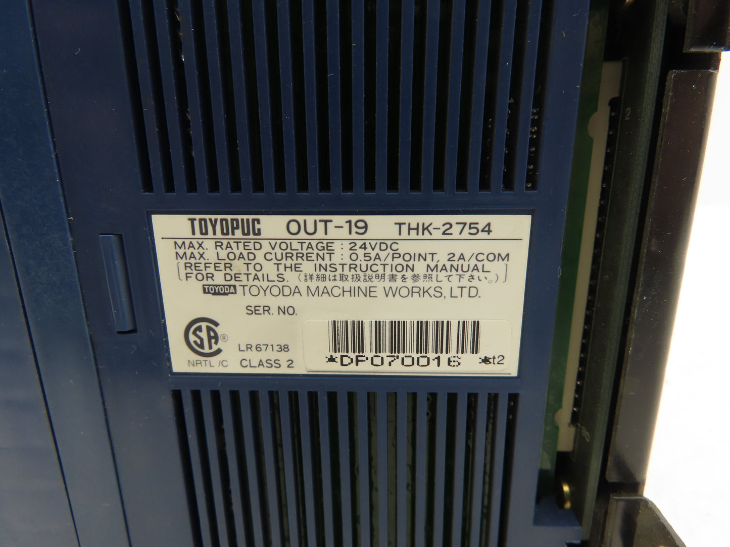 Toyoda Machine Works Toyopuc PLC Chassis Rack CPU Processor I/O Module *Read