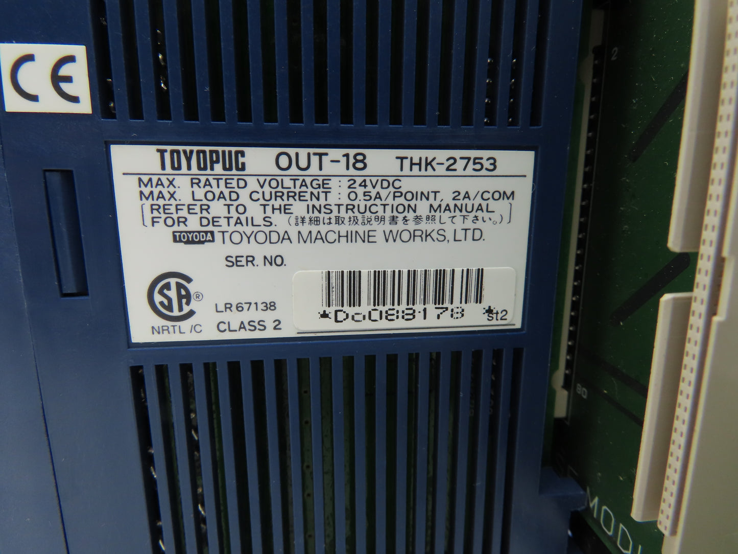 Toyoda Machine Works Toyopuc PLC Chassis Rack CPU Processor I/O Module *Read