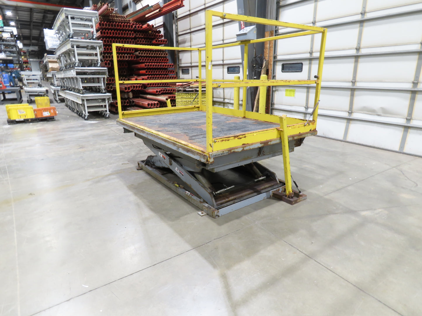 American 2000LB Electric Scissor Lift 96x60" Top 60" Travel Scaffold Work Dock