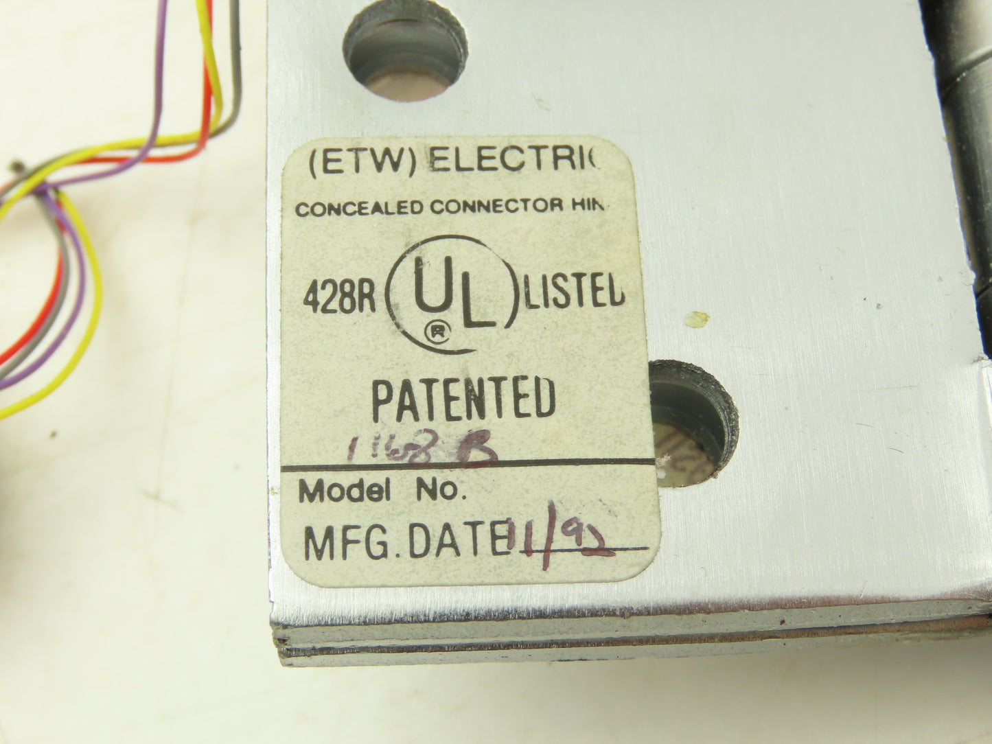 Hager 1168B 4-Wire Concealed Electric Steel Hinge 2EWL12 ETW-4
