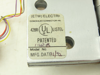 Hager 1168B 4-Wire Concealed Electric Steel Hinge 2EWL12 ETW-4