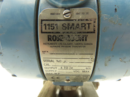 Rosemount 1151GP6S22B1C6 Pressure Transmitter 0-60 PSI