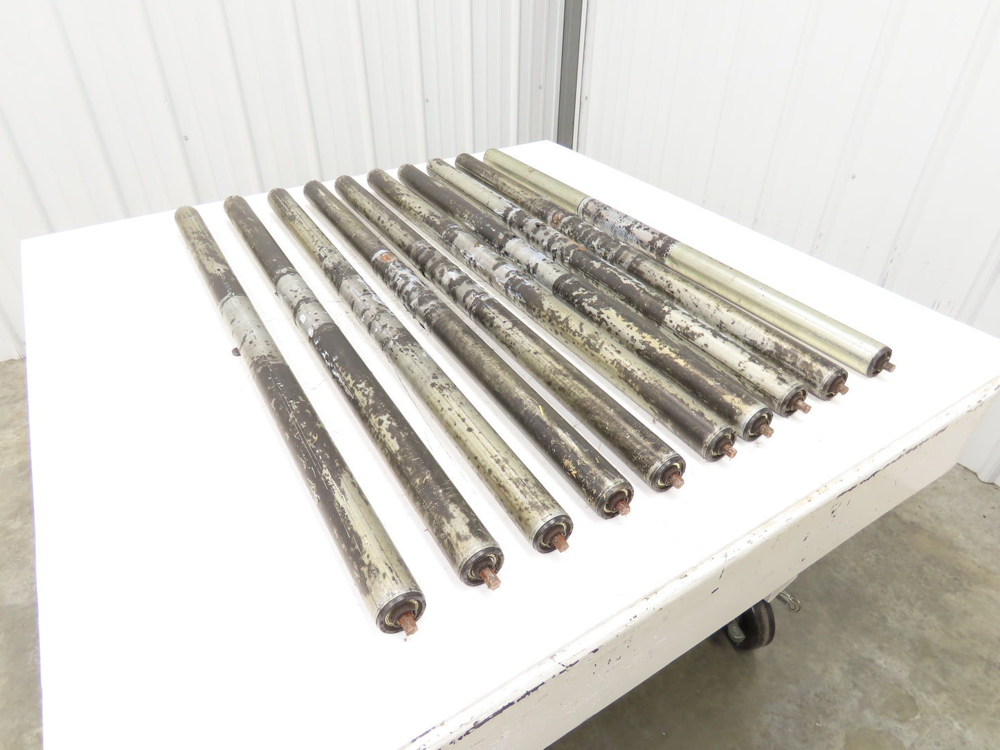 1.9"x 40"BF Galvanized Steel Gravity Conveyor Roller 7/16" Hex Axle  Lot of 10