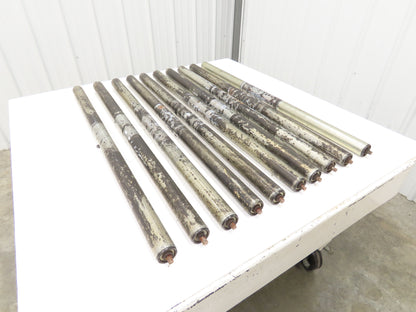 1.9"x 40"BF Galvanized Steel Gravity Conveyor Roller 7/16" Hex Axle  Lot of 10