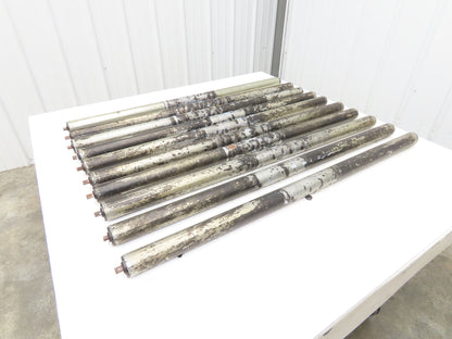 1.9"x 40"BF Galvanized Steel Gravity Conveyor Roller 7/16" Hex Axle  Lot of 10