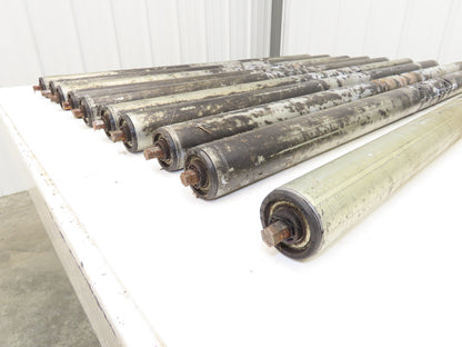1.9"x 40"BF Galvanized Steel Gravity Conveyor Roller 7/16" Hex Axle  Lot of 10