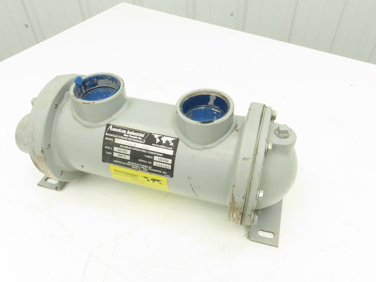 American Industrial CKS-1012-TB Shell & Tube Heat Exchanger 2-Pass 1.5"x2.25"NPT