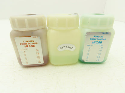 Jenco 60 Digital Handheld PH Meter 3 Bottles PH Solution Near Empty AC Adapter