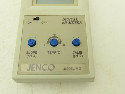 Jenco 60 Digital Handheld PH Meter 3 Bottles PH Solution Near Empty AC Adapter