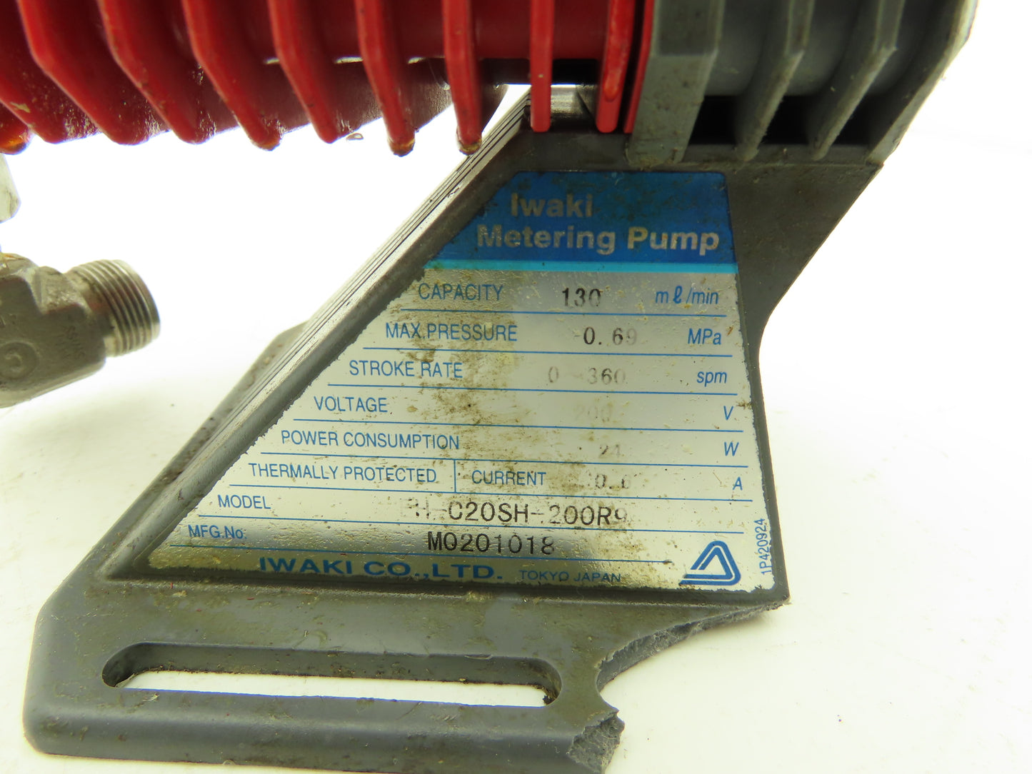 Iwaki EH-C20SH-200R9 Metering Pump Dosing Chemical 200V 360SPM 3/8" NPT *Read