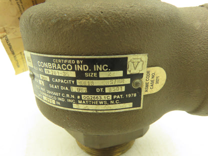 Conbraco 19-701-35 Bronze Safety Relief Valve 2"x 2" NPT 150psi Steam