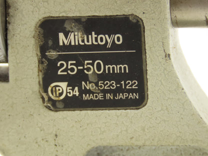 Mitutoyo 523-122 Metric Dial Snap Meter 25-50mm .001mm Graduations 0-65mm