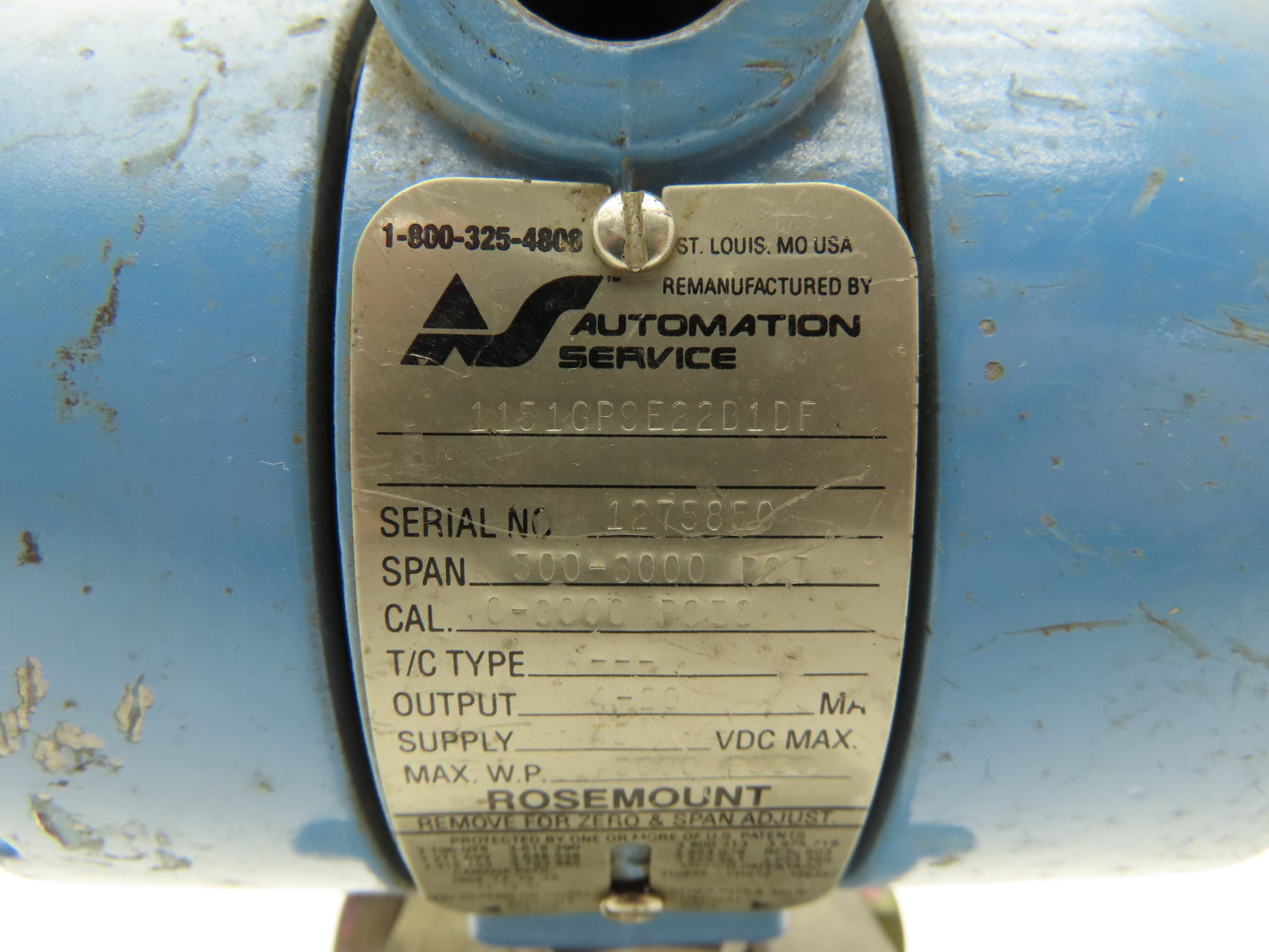 Rosemount 1151GP9E22B1DF Pressure Transmitter 0-3000psi 45VDC