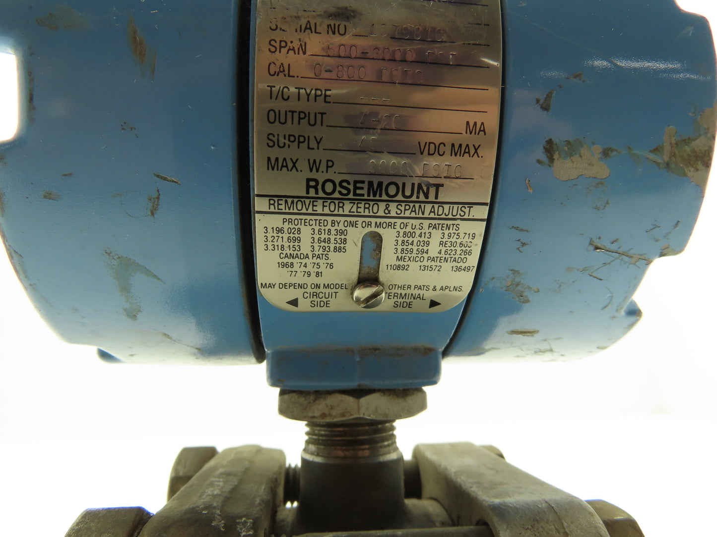 Rosemount 1151GP9E22B1DF Pressure Transmitter 0-800psi 45VDC 3000psi Max