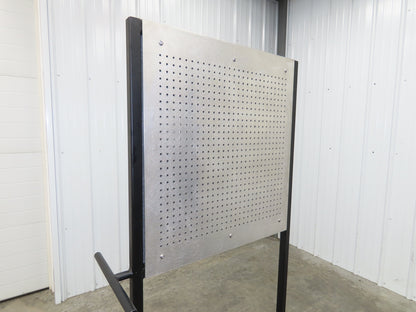 Mobile Work Cart Pegboard Workstation Caster Wheels 31x34" W/ 34x22" Base