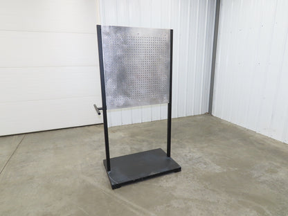 Mobile Work Cart Pegboard Workstation No Caster Wheels 31x34" W/ 34x22" Base