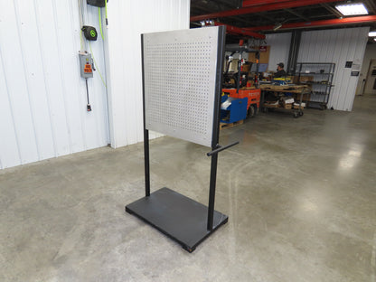 Mobile Work Cart Pegboard Workstation No Caster Wheels 31x34" W/ 34x22" Base