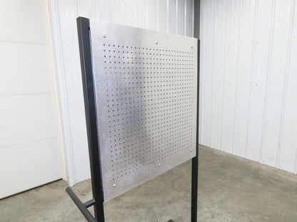 Mobile Work Cart Pegboard Workstation No Caster Wheels 31x34" W/ 34x22" Base