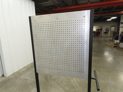 Mobile Work Cart Pegboard Workstation No Caster Wheels 31x34" W/ 34x22" Base