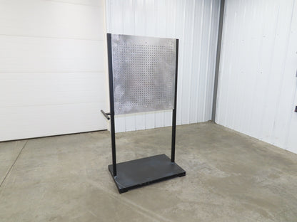 Mobile Work Cart Pegboard Workstation No Caster Wheels 31x34" W/ 34x22" Base