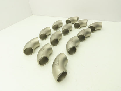 316L SCH 40S Stainless Steel 90° Elbow 1-1/2" Butt Weld A-403  Lot of 12
